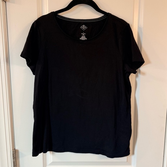 St. John's Bay Tops - St. John's Bay Black Short Sleeve Tee